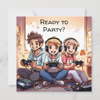 Bereit für Party | Gaming Geburtstagsparty Einladung