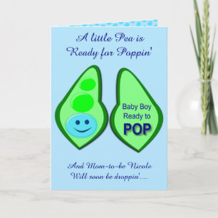 Bereit für Pop Baby Boy Blue Pea Custom Karte