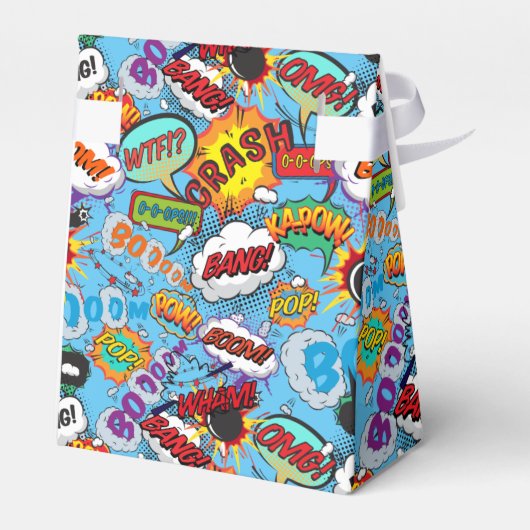 Bereit für Pop Baby Dusche Blue Comic Book Geschenkschachtel (Rückseite)