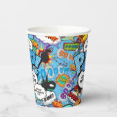 Bereit für Pop Baby Dusche Blue Comic Book Pappbecher (Links)