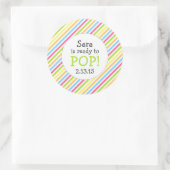 Bereit für Pop Baby Dusche Gefallen / geschlechtsn Runder Aufkleber (Tasche)