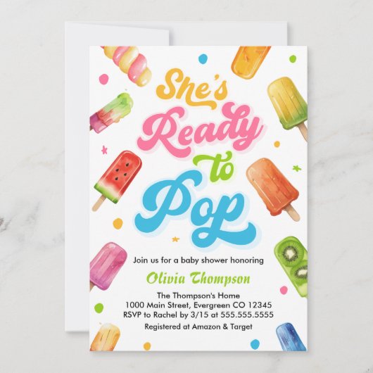 Bereit für Pop Baby Duwer Popsily Einladung (Vorderseite)