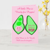 Bereit für Pop Baby Girl Pink Pea Custom Karte (Gelbe Blume)