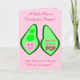 Bereit für Pop Baby Girl Pink Pea Custom Karte