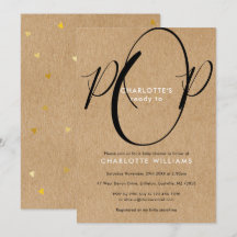 Bereit für Pop Baby Shower Chic Schrift Rustikales