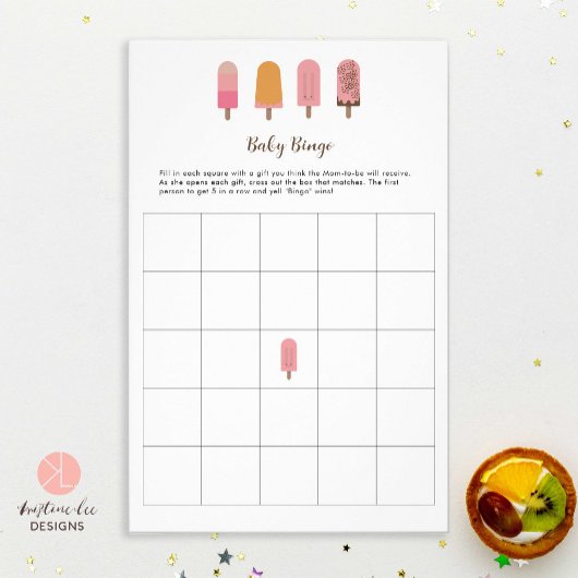 Bereit für Pop Baby Showroom Bingo Activity Game Flyer