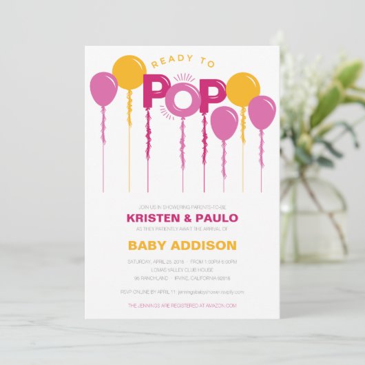 Bereit für Pop Babydusche Einladung (Stehend Vorderseite)