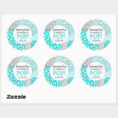 Bereit für Pop Babydusche Gefallen / türkisfarbene Runder Aufkleber (Blatt)