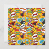 Bereit für Pop Babydusche Modernes Comic Buch Einladung (Rückseite)