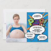 Bereit für Pop Babydusche Modernes Fun Boy Blue Fo Einladung (Vorderseite)