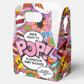 Bereit für Pop Babydusche Rosa Comic Buch Geschenkschachtel (Geöffnet)