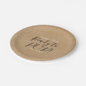 Bereit für Pop Babydusche Rustikale Kraft-Drehbuch Pappteller (Schrägansicht)
