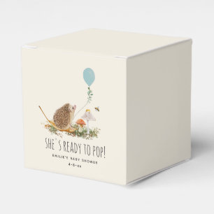Bereit für Pop Pilze Igel Babydusche Blau Geschenkschachtel