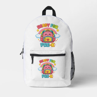 Bereit für Pre-K Regenbogen-Rückkehr-zur-Schule-De Bedruckter Rucksack