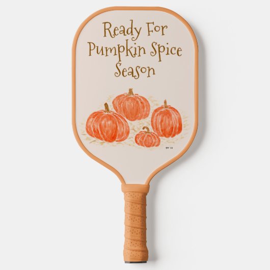 Bereit für Pumpkin Gewürzsaison Wasserfarbenkürbis Pickleball Schläger (Vorderseite)