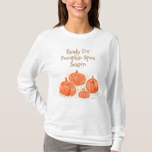 Bereit für Pumpkin Gewürzsaison Wasserfarbenkürbis T-Shirt