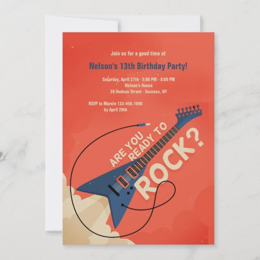 Bereit für Rock Einladung (Vorderseite)