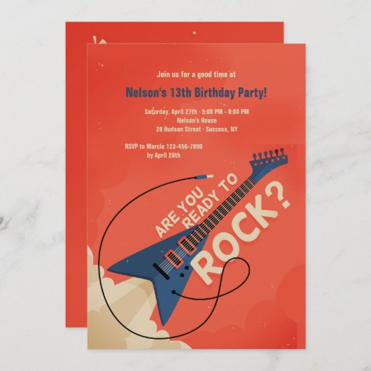 Bereit für Rock Einladung (Vorne/Hinten)