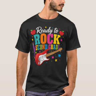 Bereit für Rock Zweite Klasse Jungen Mädchen Gitar T-Shirt