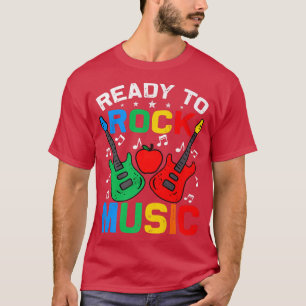 Bereit für Rockmusik zurück zur Gitarre der Schule T-Shirt