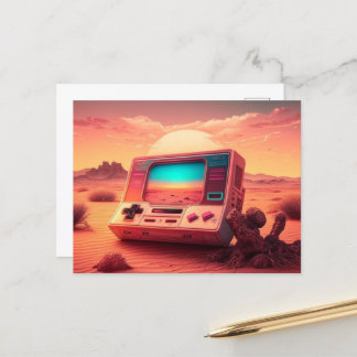 Bereit für Spaß mit einer Game Console Postkarte