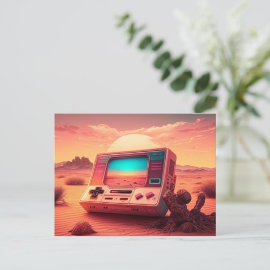 Bereit für Spaß mit einer Game Console Postkarte (Stehend Vorderseite)