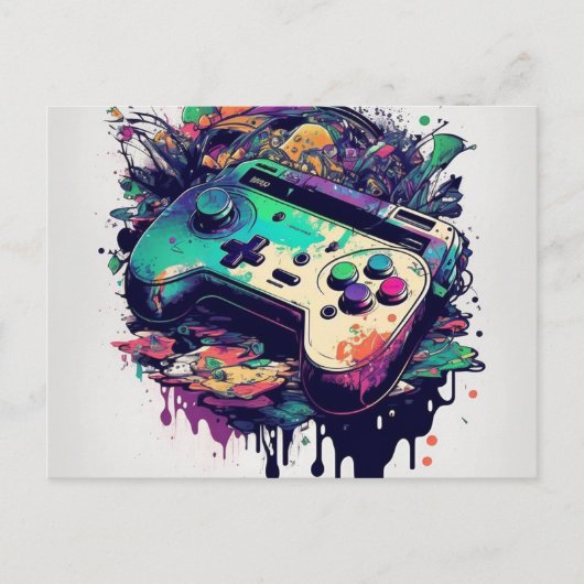 Bereit für Spaß mit einer Game Console Postkarte (Vorderseite)