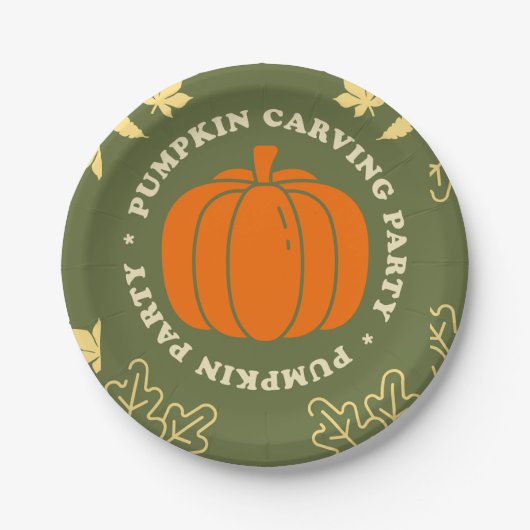Bereit für unseren alljährlichen Kürbiscarving-Spa Pappteller (Vorderseite)