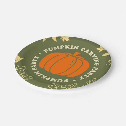 Bereit für unseren alljährlichen Kürbiscarving-Spa Pappteller (Schrägansicht)