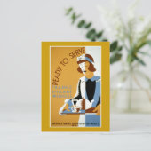 Bereit für Vintages WPA-Poster Postkarte (Stehend Vorderseite)