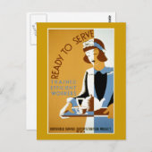 Bereit für Vintages WPA-Poster Postkarte (Vorne/Hinten)