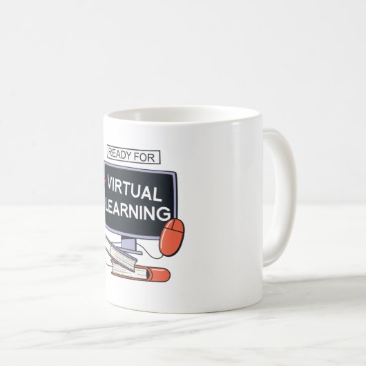 Bereit für virtuelles Lernen Kaffeetasse (VorderseiteRechts)