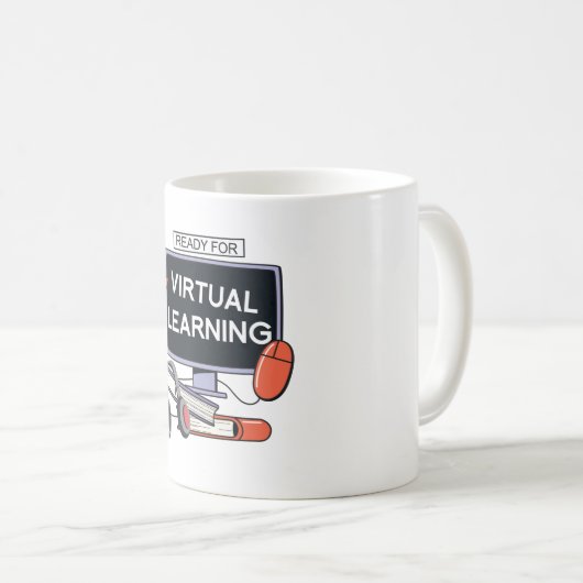 Bereit für virtuelles Lernen Kaffeetasse (VorderseiteRechts)