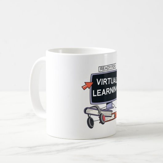 Bereit für virtuelles Lernen Kaffeetasse (Vorderseite Links)