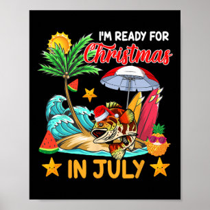 Bereit für Weihnachten im Juli Süßer Santa Grouper Poster