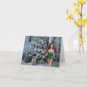 Bereit für Weihnachten. Weihnachtskarte Karte (Gelbe Blume)