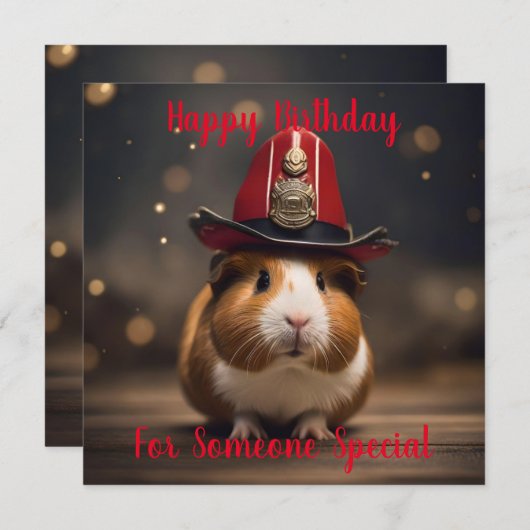 Bereit: Guinea Pig in einem Fireman-Hut, (Vorne/Hinten)