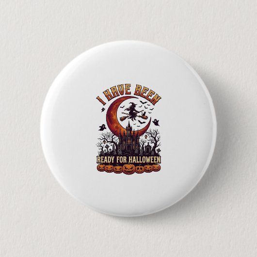 Bereit Halloween Hexen Schloss Mond_1 Button (Vorderseite)