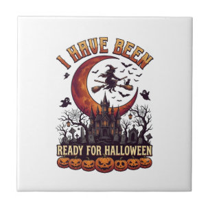Bereit Halloween Hexen Schloss Mond_1 Fliese