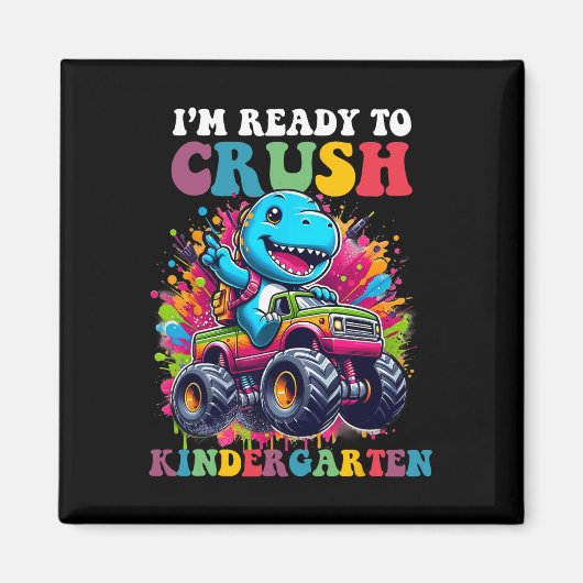 Bereit Kindergarten-Dinosaurier-LKW-Design zu zerm Magnet (Vorne)