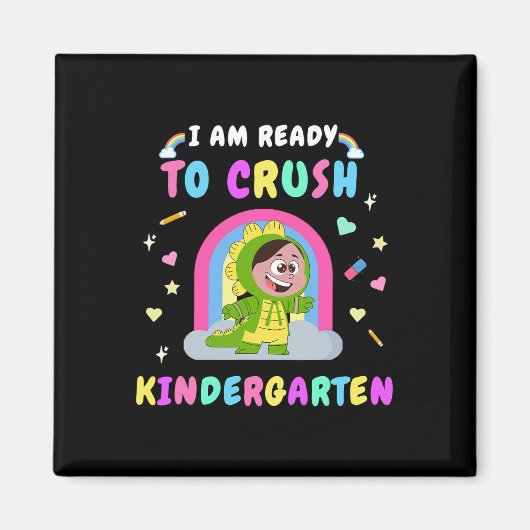 Bereit Kindergarten Mädchen Dinosaurier Ck zu zerq Magnet (Vorne)
