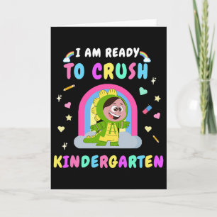Bereit Kindergarten-Mädchen-Dinosaurier-Ck zur Sch Karte