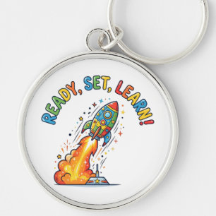 Bereit, Lernen zu starten, Rakete zurück zur Schul Schlüsselanhänger