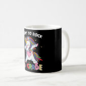 Bereit Rock First Grade Lehrer Kinder Unicorn Kaffeetasse (VorderseiteRechts)