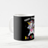 Bereit Rock First Grade Lehrer Kinder Unicorn Kaffeetasse (Vorderseite Links)
