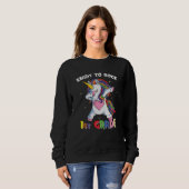 Bereit Rock First Grade Lehrer Kinder Unicorn Sweatshirt (Vorne ganz)