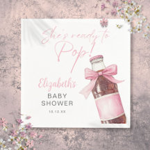 Bereit, rosa Schleife Sodaflasche Baby-Party