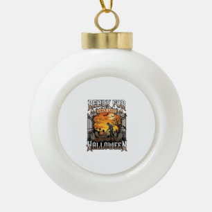 Bereit seit letztem Halloween Zombie-Einkaufswagen Keramik Kugel-Ornament