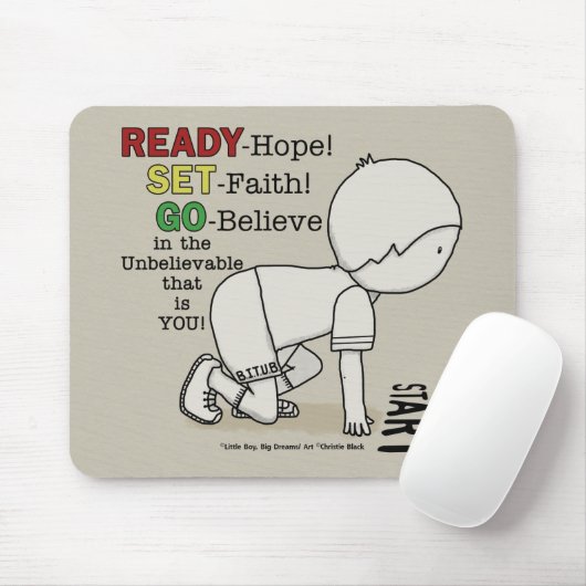 Bereit, Set, Glaube! Mousepad (Mit Mouse)