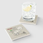 Bereit, Set, Glaube! Steinuntersetzer (Seitenansicht)